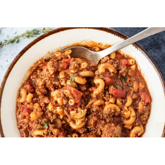 American Goulash σε μαντεμένια γάστρα