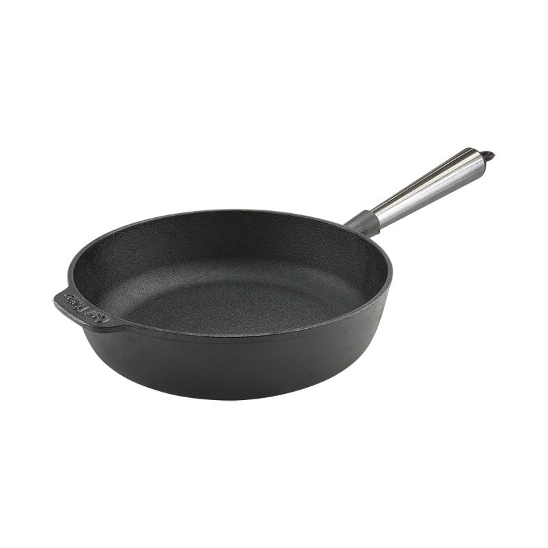Μαντεμένιο τηγάνι βαθύ με καπάκι pyrex Carl Victor 25cm με inox χερούλι | www.mantemi.gr