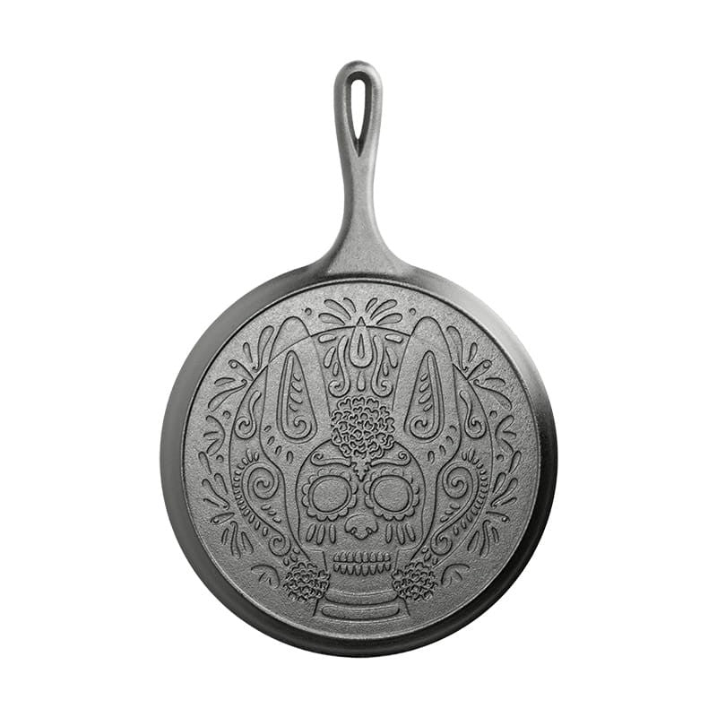 Μαντεμένια πλάκα με χερούλι Lodge 26,7 cm Xolo Sugar Skull L9OGXLL | www.mantemi.gr