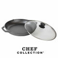 Μαντεμένιο τηγάνι Lodge με καπάκι pyrex 30,5cm LC12EP | www.mantemi.gr