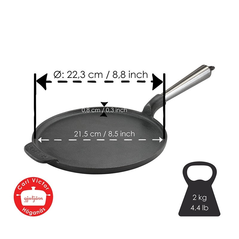 Μαντεμένια κρεπιέρα Carl Victor 23cm με inox χερούλι | www.mantemi.gr