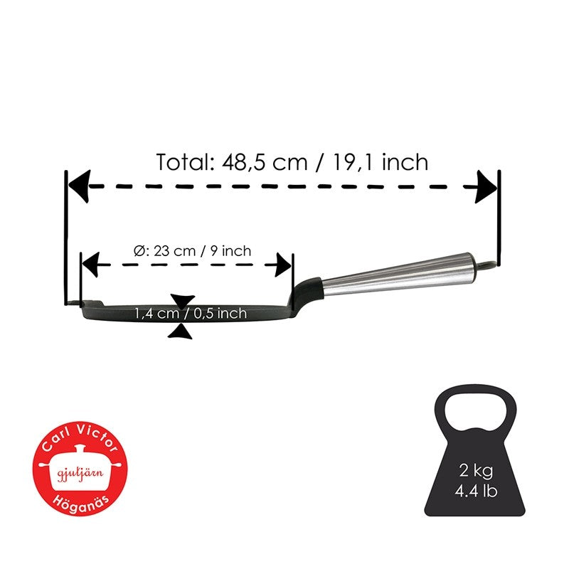 Μαντεμένια κρεπιέρα Carl Victor 23cm με inox χερούλι | www.mantemi.gr