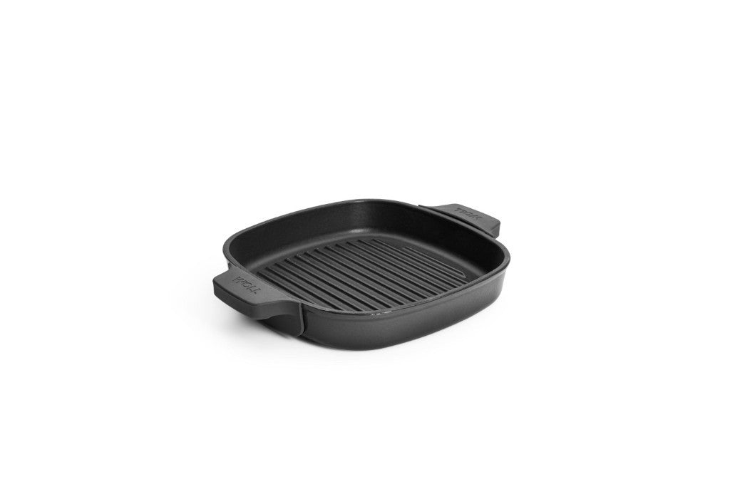 Μαντεμένια γκριλιέρα επισμαλτωμένη Woll Iron Grill με πρέσα ψησίματος 624-2CI-030 24x24cm Carbon Grey | www.mantemi.gr