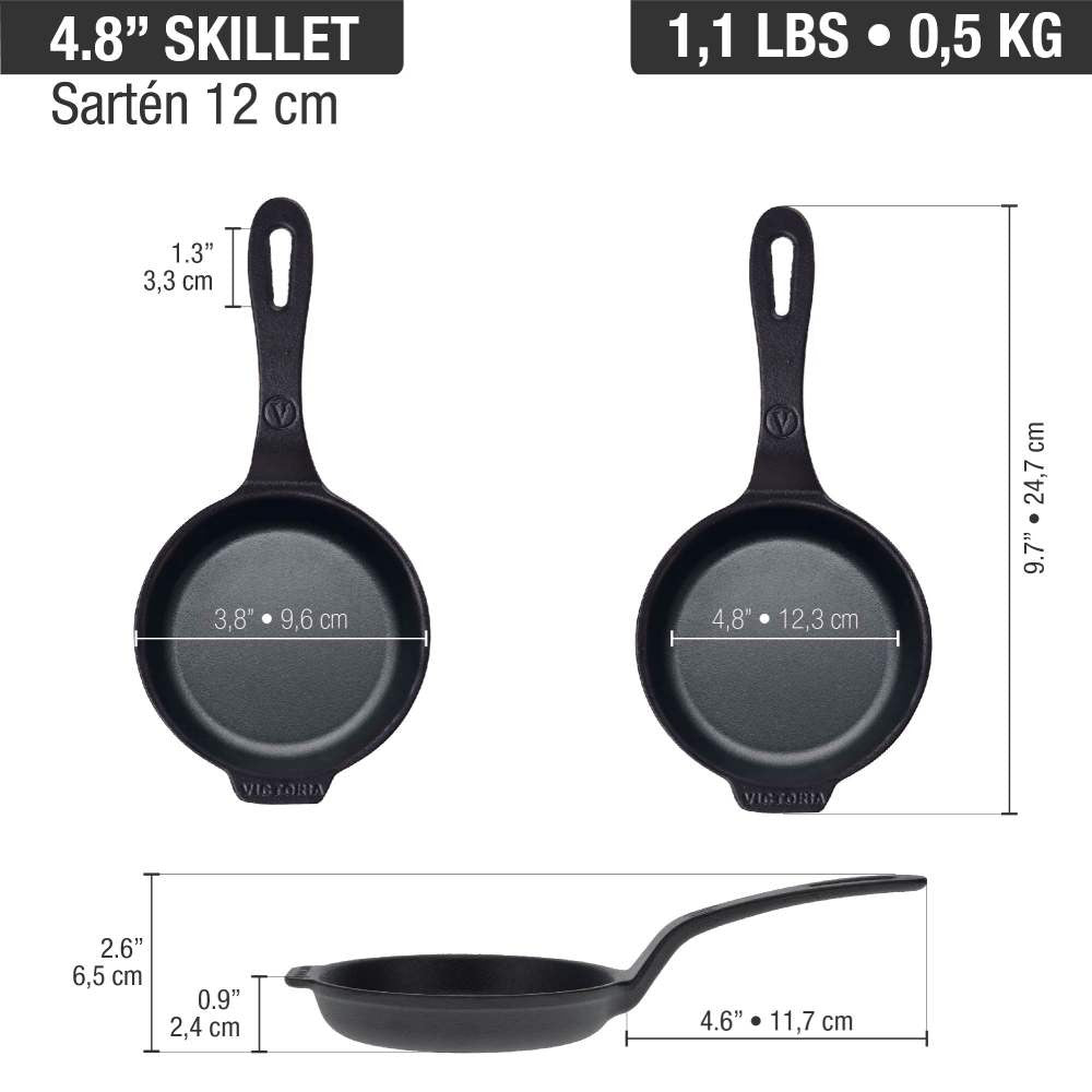Μαντεμένιο τηγάνι εμαγιέ Victoria 12cm | www.mantemi.gr
