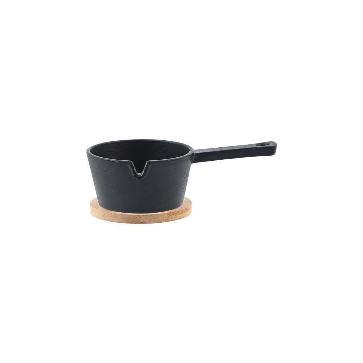 Μαντεμένιο τηγάνι βαθύ 9,5cm με βάση bamboo Estia | www.mantemi.gr