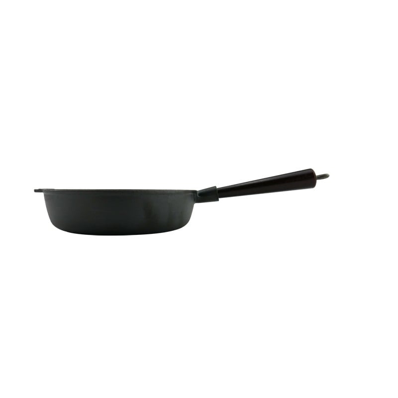 Μαντεμένιο τηγάνι βαθύ Carl Victor 25cm με ξύλινο χερούλι | www.mantemi.gr