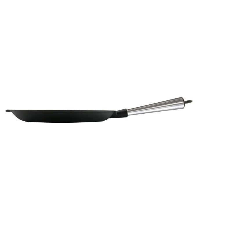 Μαντεμένιο σχαροτήγανο στρογγυλό Carl Victor 28cm με inox χερούλι | www.mantemi.gr