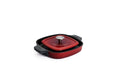 Μαντεμένια γκριλιέρα επισμαλτωμένη Woll Iron Grill με πρέσα ψησίματος 624-2CI-010 24x24cm Chili Red | www.mantemi.gr