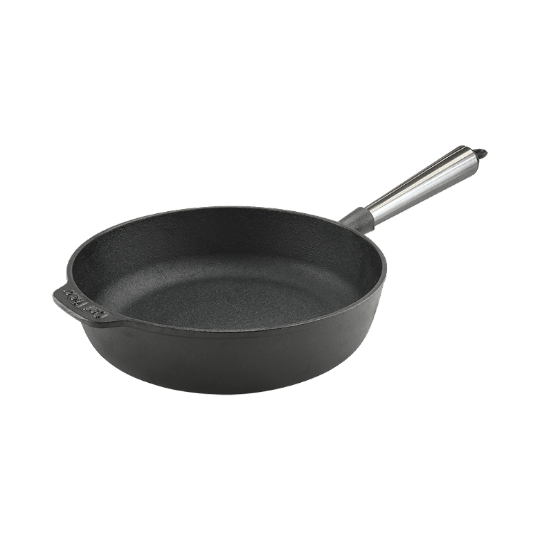 Μαντεμένιο τηγάνι βαθύ Carl Victor 25cm με inox χερούλι | www.mantemi.gr