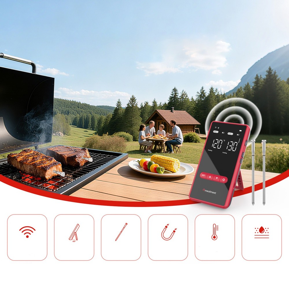 Θερμόμετρο Κουζίνας Metapen Meatmeet X Pro Bluetooth/WiFi App Μαύρο 11,5x17,3x3,7cm 2τεμ | www.mantemi.gr