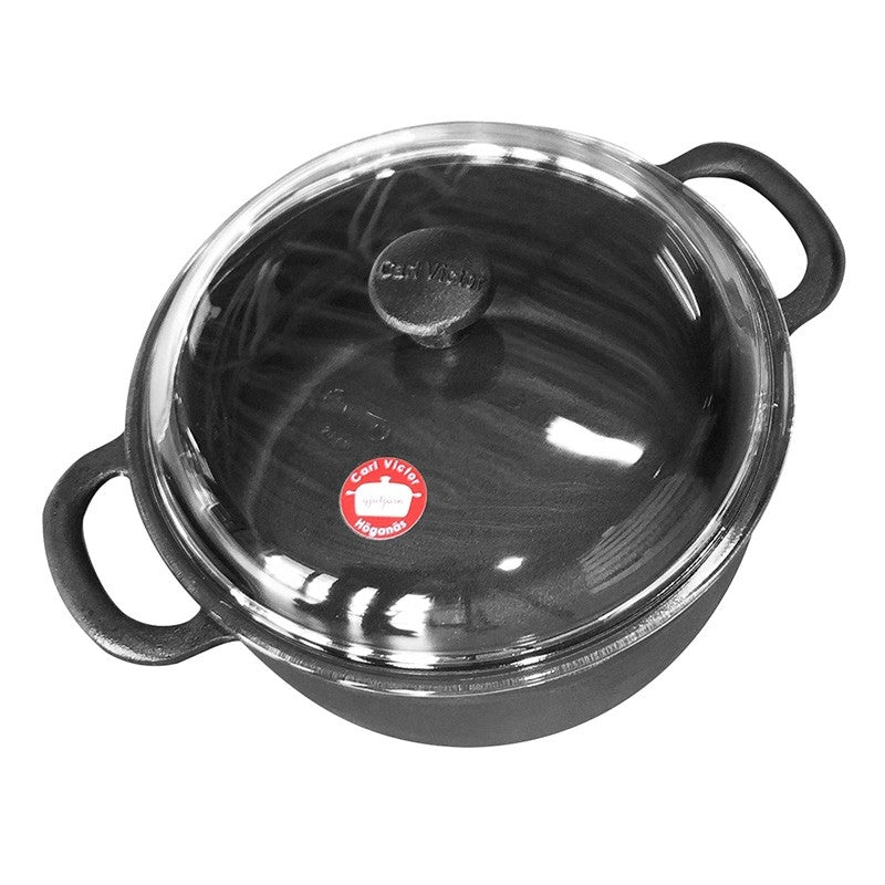 Μαντεμένια κατσαρόλα 4lt με καπάκι pyrex Carl Victor 24cm | www.mantemi.gr