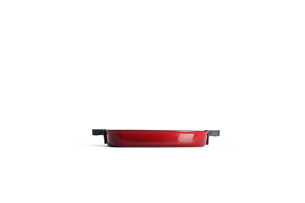 Μαντεμένια γκριλιέρα επισμαλτωμένη Woll Iron Grill με πρέσα ψησίματος 68-2CI-010 28x28cm Chili Red | www.mantemi.gr