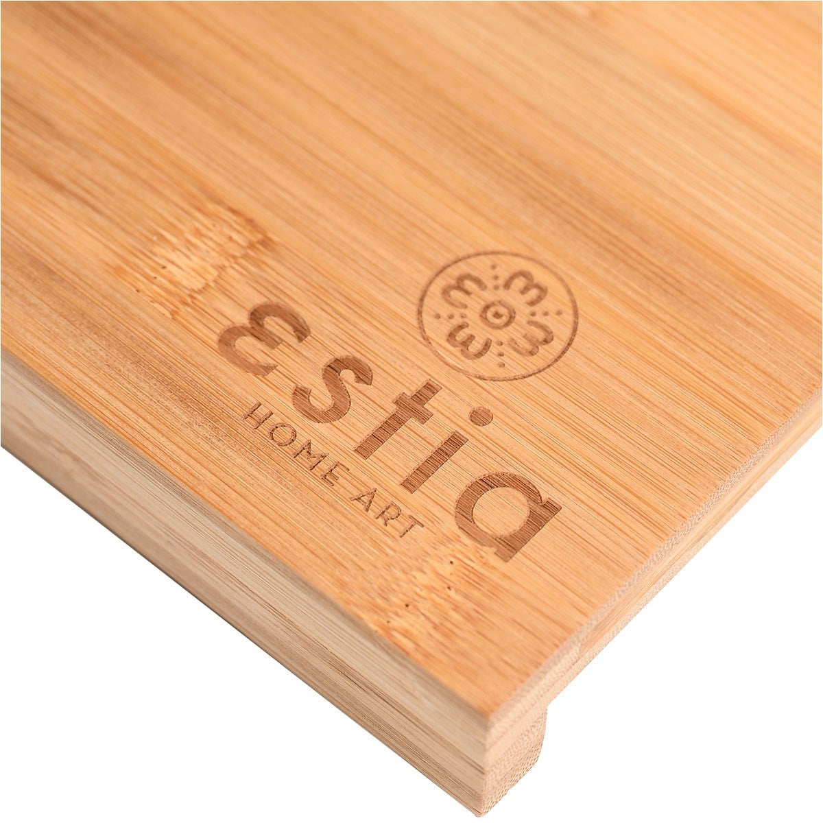 Ορθογώνια επιφάνεια κοπής bamboo γωνιακή Estia 48x38cm | www.mantemi.gr