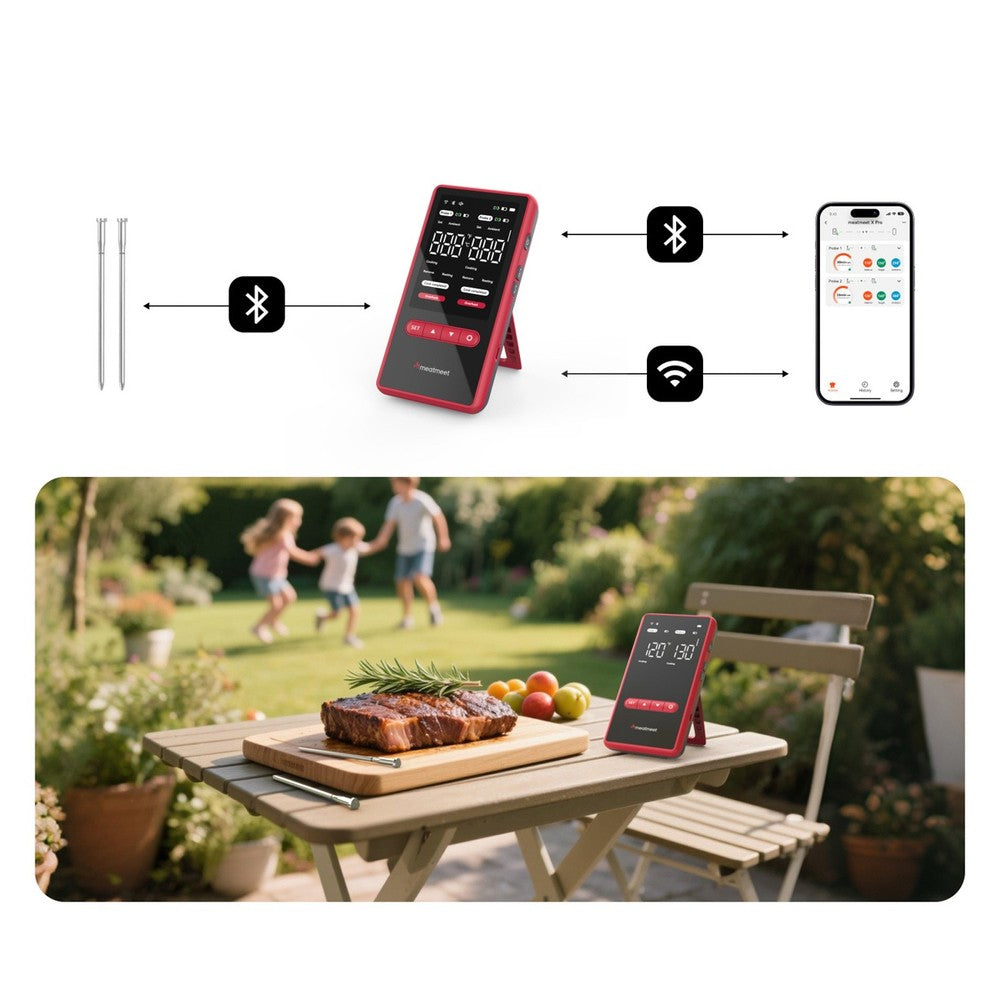 Θερμόμετρο Κουζίνας Metapen Meatmeet X Pro Bluetooth/WiFi App Μαύρο 11,5x17,3x3,7cm 2τεμ | www.mantemi.gr