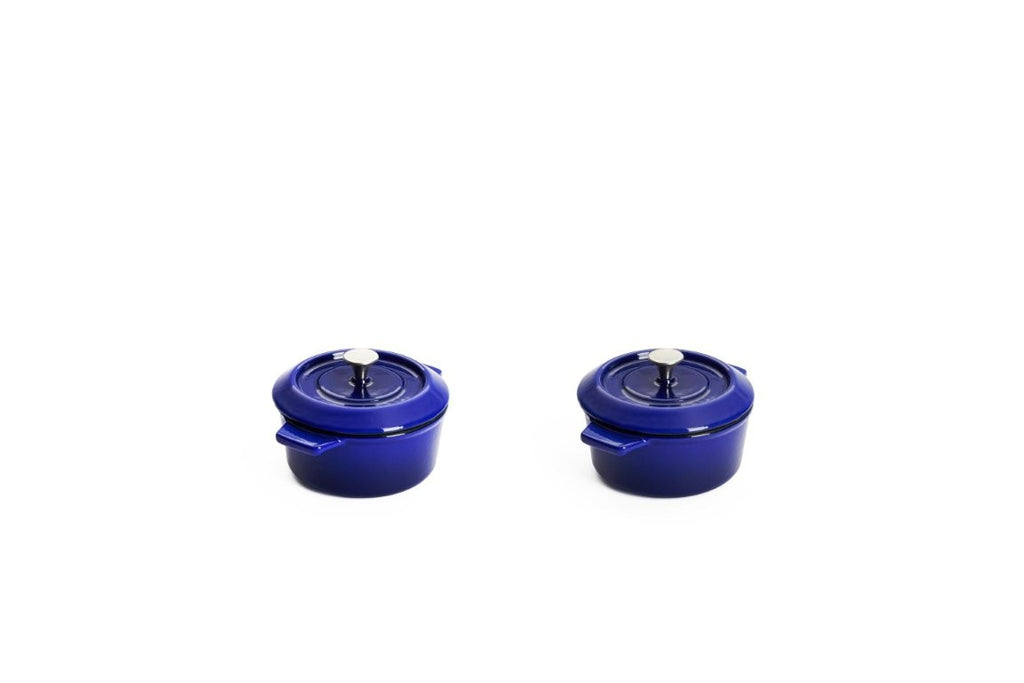 Μαντεμένια γάστρα επισμαλτωμένη Woll Iron Casserole Mini 0,3 lt 10 cm 2τεμ 110CI-020 Cobalt Blue | www.mantemi.gr