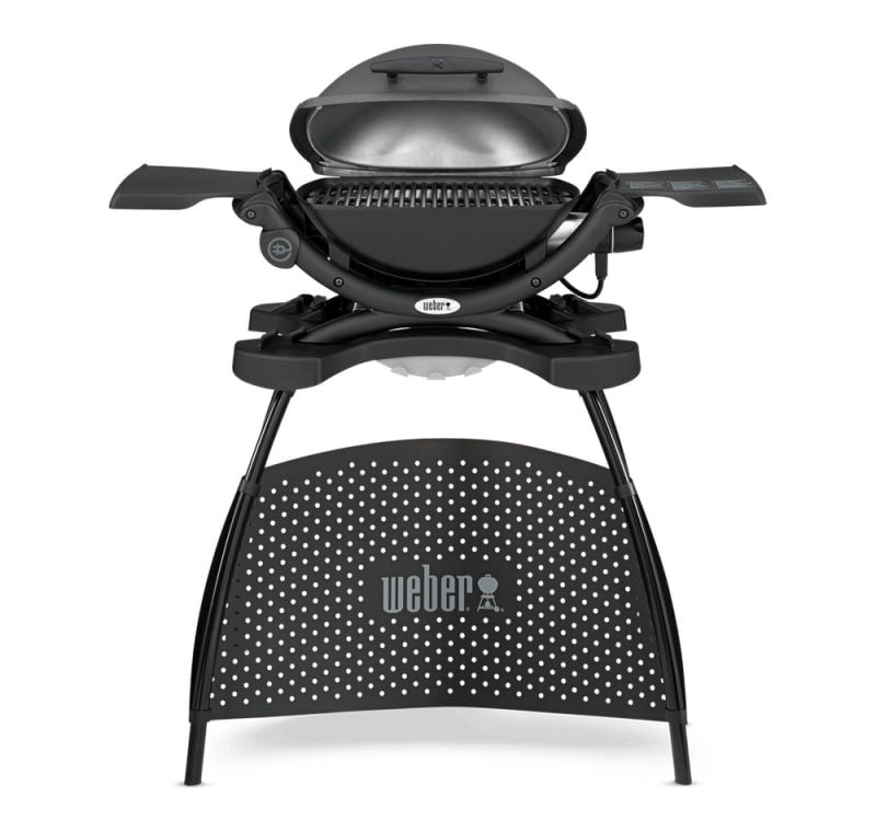Ηλεκτρική ψησταριά Weber Q 1400 + βάση + τραπεζάκια | www.mantemi.gr