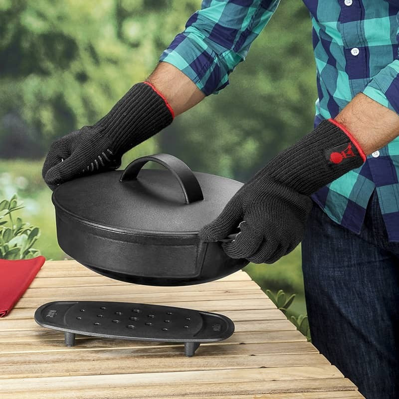 Premium γάντια BBQ με σιλικόνη Weber S/M | www.mantemi.gr