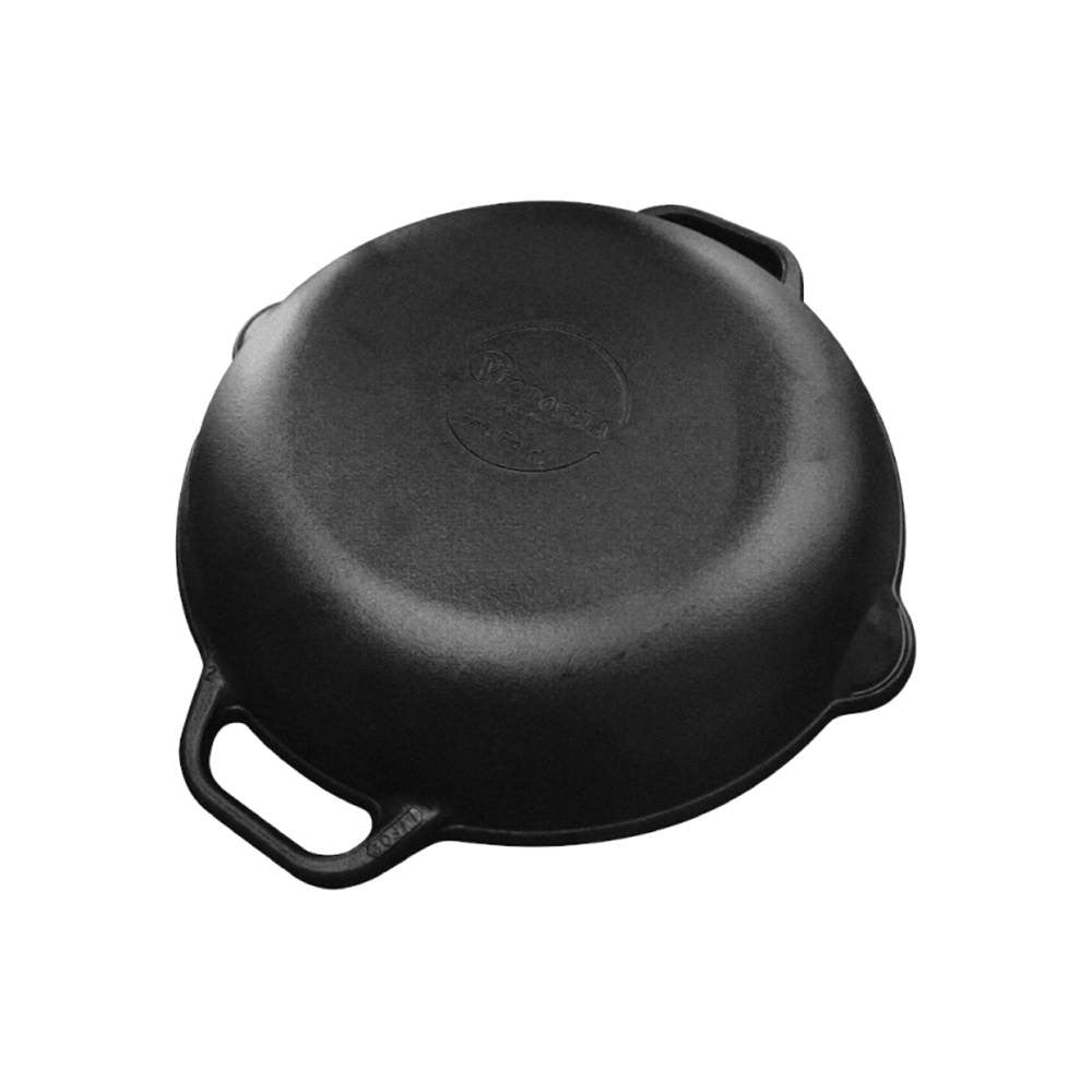 Μαντεμένιο τηγάνι εμαγιέ Victoria με 2 λαβές 33cm | www.mantemi.gr