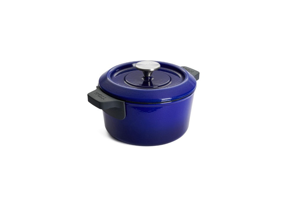 Μαντεμένια κατσαρόλα επισμαλτωμένη Woll Iron Pot 2,8lt 20cm 120CI-020 Cobalt Blue | www.mantemi.gr