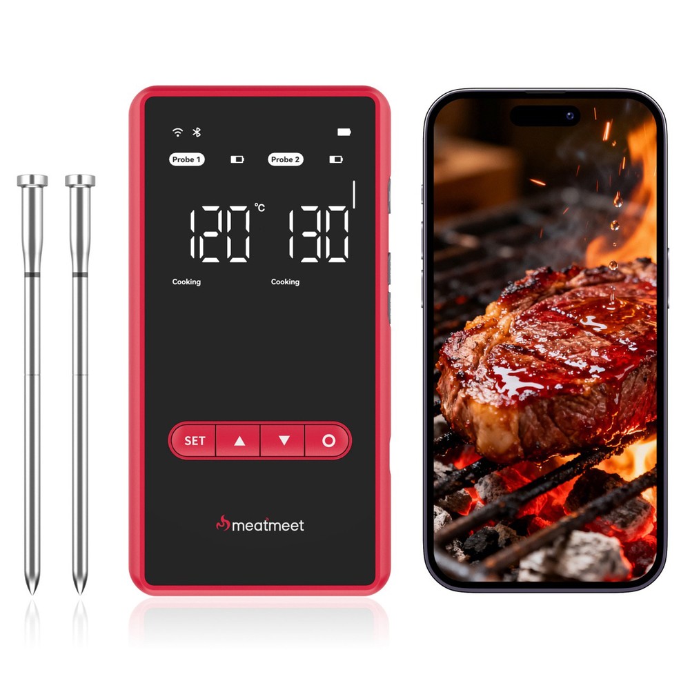Θερμόμετρο Κουζίνας Metapen Meatmeet X Pro Bluetooth/WiFi App Μαύρο 11,5x17,3x3,7cm 2τεμ | www.mantemi.gr