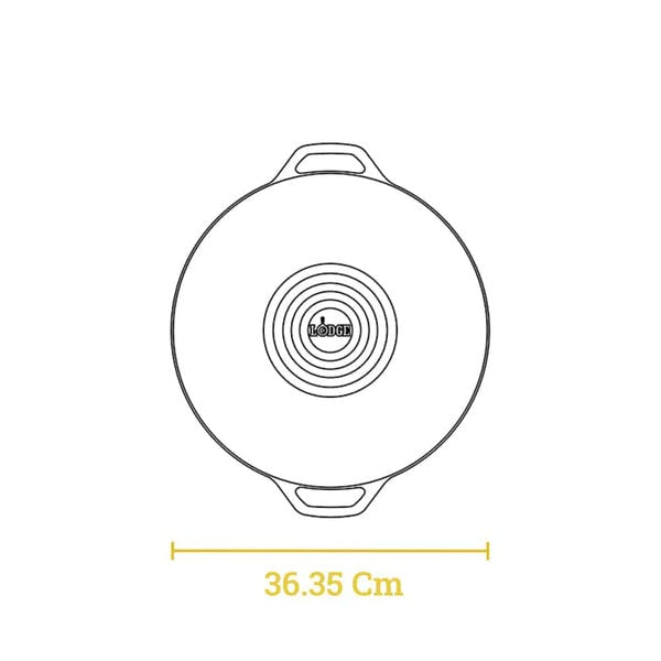 Μαντεμένιο γουόκ Lodge 35,5cm με δύο λαβές L14W | www.mantemi.gr