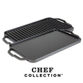 Μαντεμένια πλάκα διπλής όψης Chef Collection 49,5x25,4cm Lodge LCDRG | www.mantemi.gr