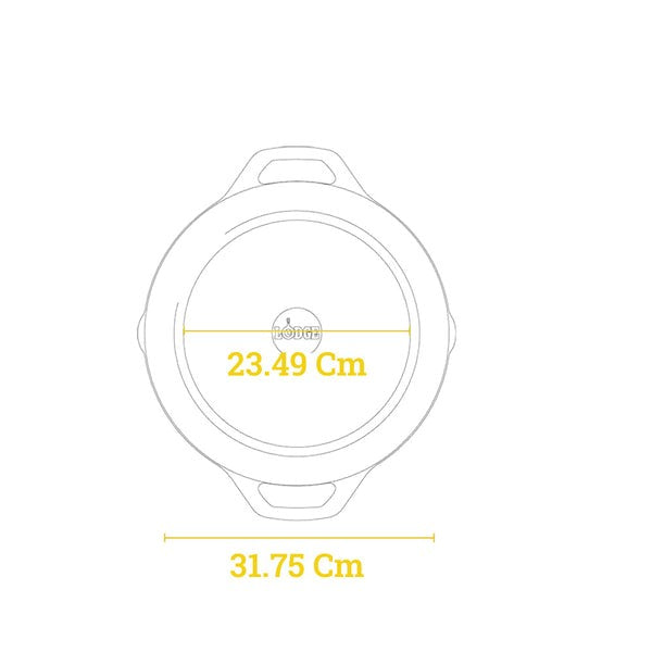 Μαντεμένιο τηγάνι Lodge με καπάκι pyrex 30,5cm LC12EP | www.mantemi.gr