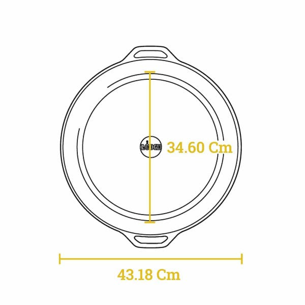 Μαντεμένιο τηγάνι Lodge με 2 λαβές 43,2cm L17SK3 | www.mantemi.gr