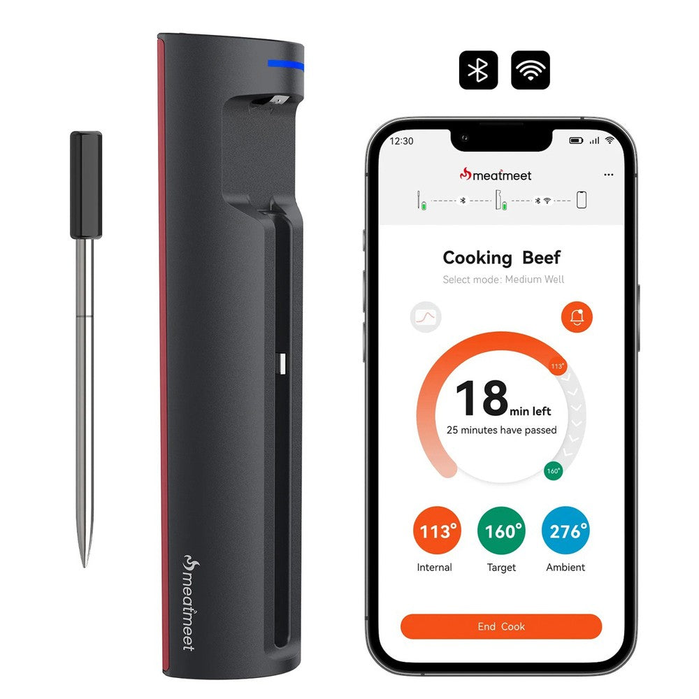 Θερμόμετρο Κουζίνας Metapen Pro Smart Bluetooth/WiFi Μαύρο 4,9x18,9x5,4cm | www.mantemi.gr