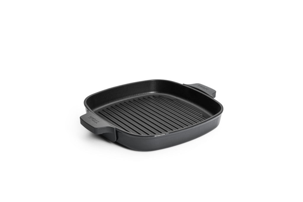 Μαντεμένια γκριλιέρα επισμαλτωμένη Woll Iron Grill με πρέσα ψησίματος 628-2CI-030 28x28cm Carbon Grey | www.mantemi.gr