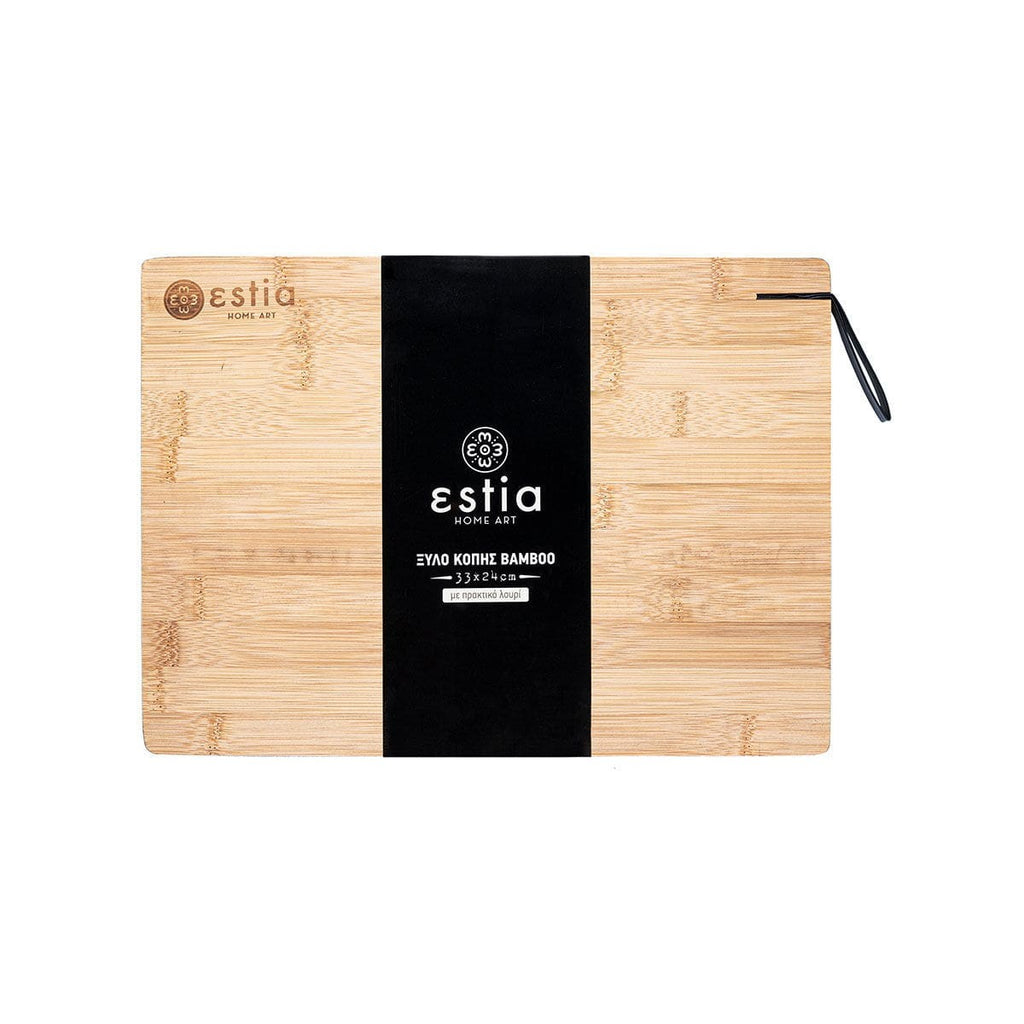 Ορθογώνια επιφάνεια κοπής bamboo Estia | www.mantemi.gr