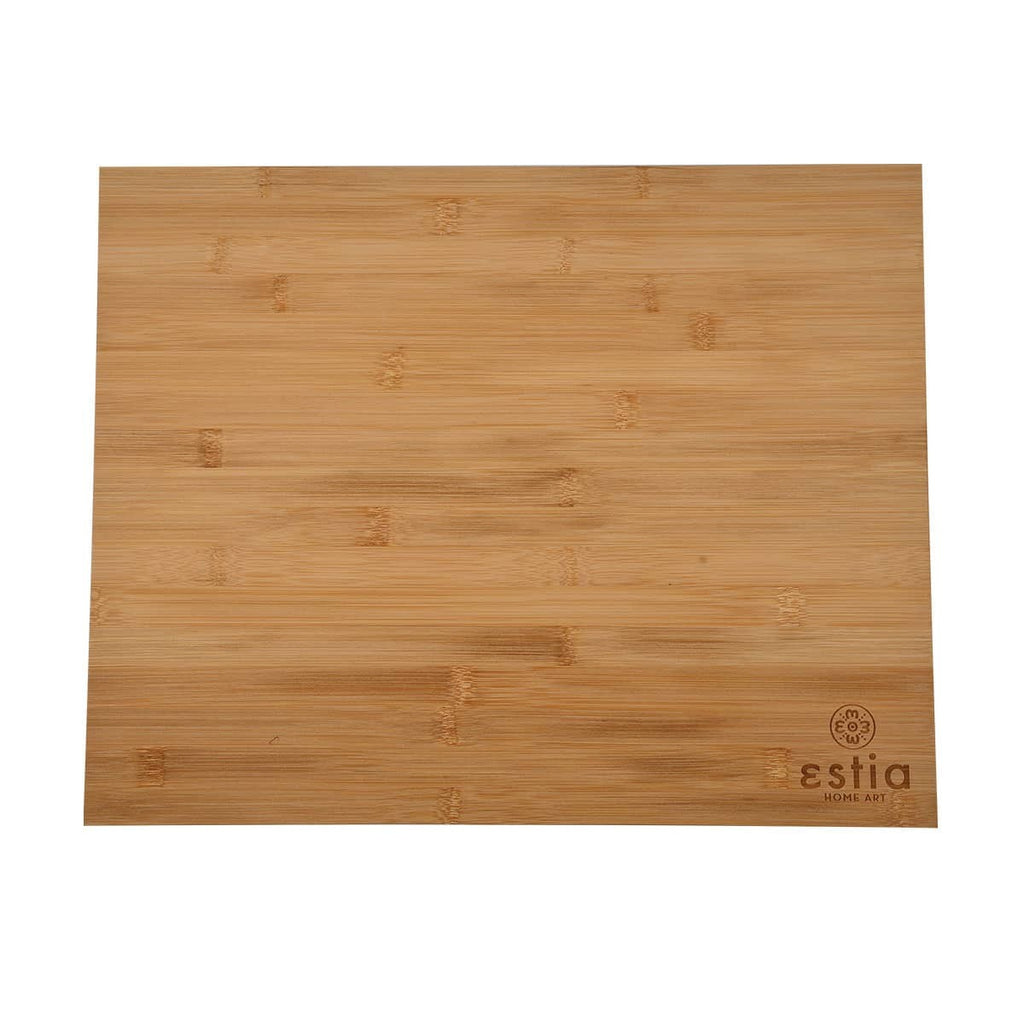 Ορθογώνια επιφάνεια κοπής bamboo γωνιακή Estia 48x38cm | www.mantemi.gr