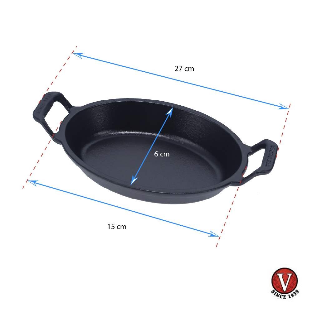 Μαντεμένιο σκεύος εμαγιέ οβάλ Victoria 15cm | www.mantemi.gr