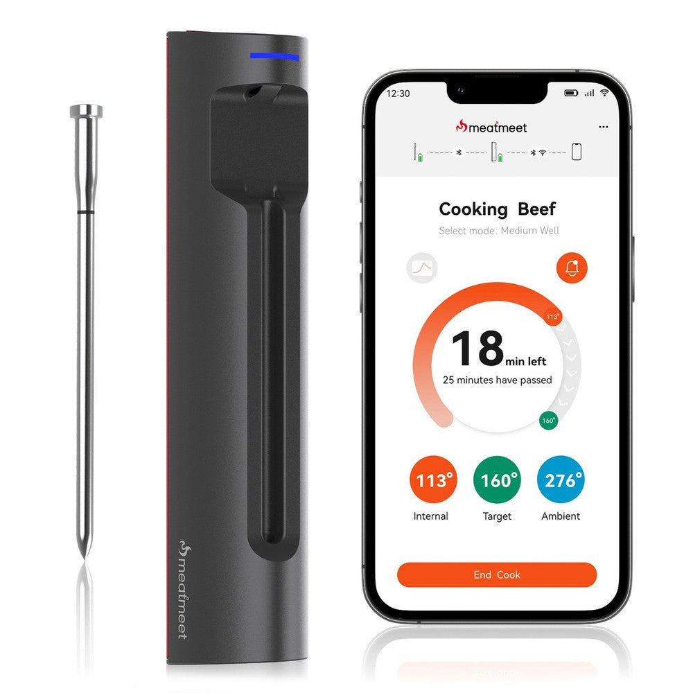 Θερμόμετρο Κουζίνας Metapen S Pro Bluetooth App Ανοξείδωτο Γκρι 7,7x19,3x4,1cm | www.mantemi.gr