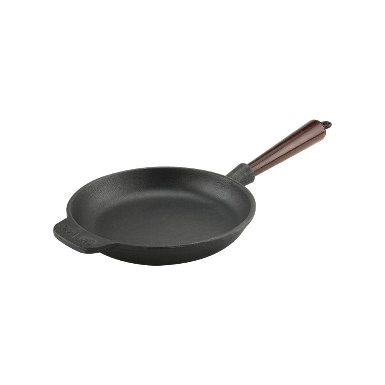 Μαντεμένιο τηγάνι Carl Victor 18cm με ξύλινο χερούλι | www.mantemi.gr