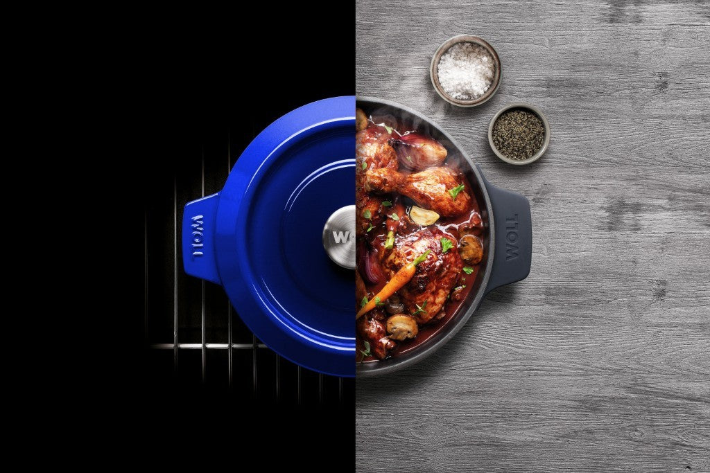 Μαντεμένια κατσαρόλα επισμαλτωμένη Woll Iron Pot 4,2lt 24cm 124CI-020 Cobalt Blue | www.mantemi.gr
