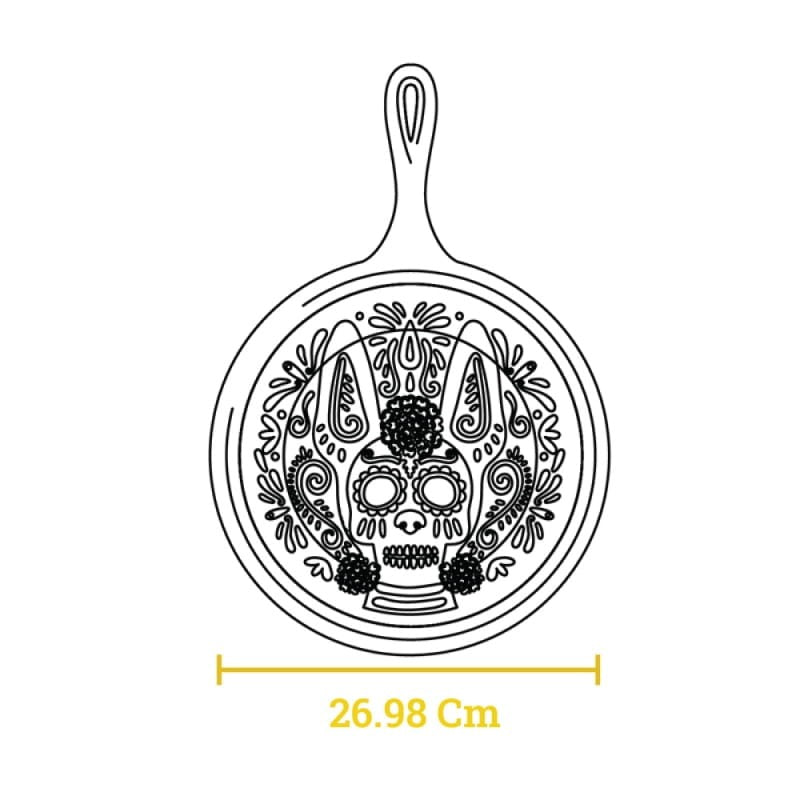 Μαντεμένια πλάκα με χερούλι Lodge 26,7 cm Xolo Sugar Skull L9OGXLL | www.mantemi.gr