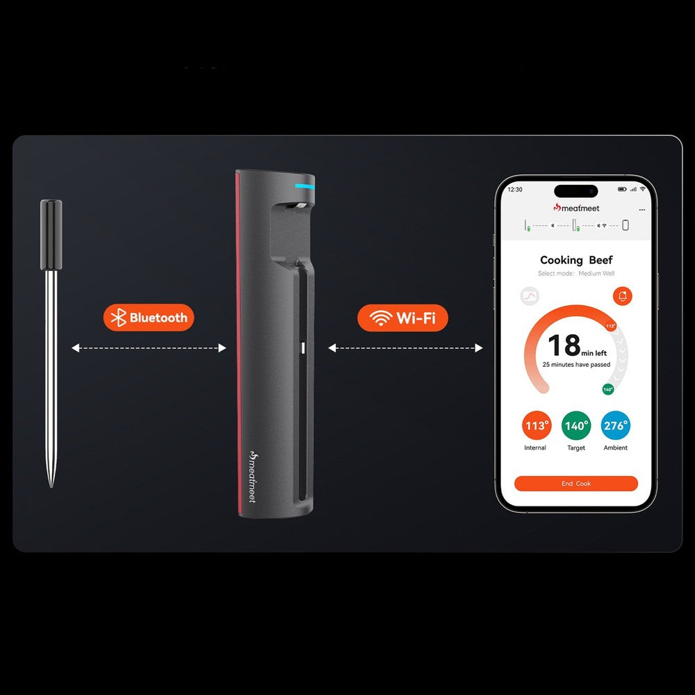 Θερμόμετρο Κουζίνας Metapen Pro Smart Bluetooth/WiFi Μαύρο 4,9x18,9x5,4cm | www.mantemi.gr