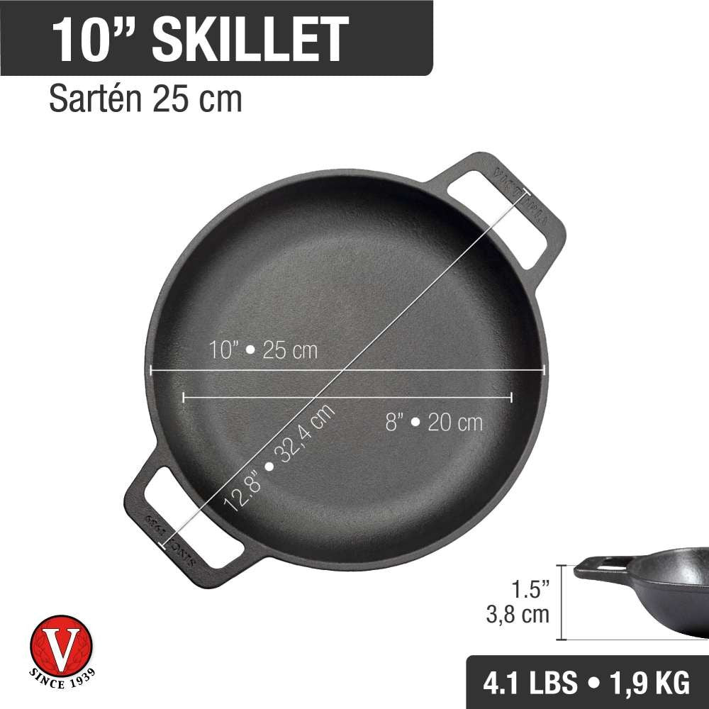 Μαντεμένιο τηγάνι εμαγιέ Victoria με 2 λαβές 25cm | www.mantemi.gr