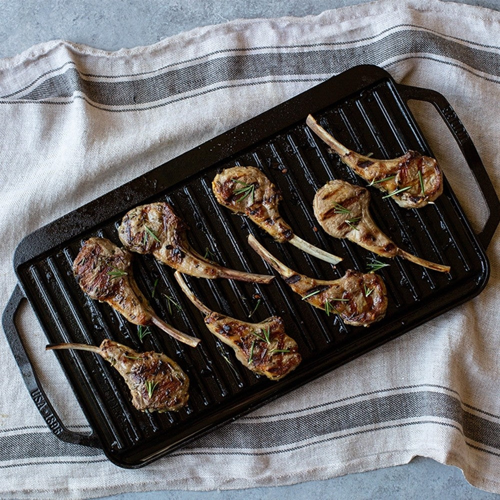 Μαντεμένια πλάκα διπλής όψης Chef Collection 49,5x25,4cm Lodge LCDRG | www.mantemi.gr