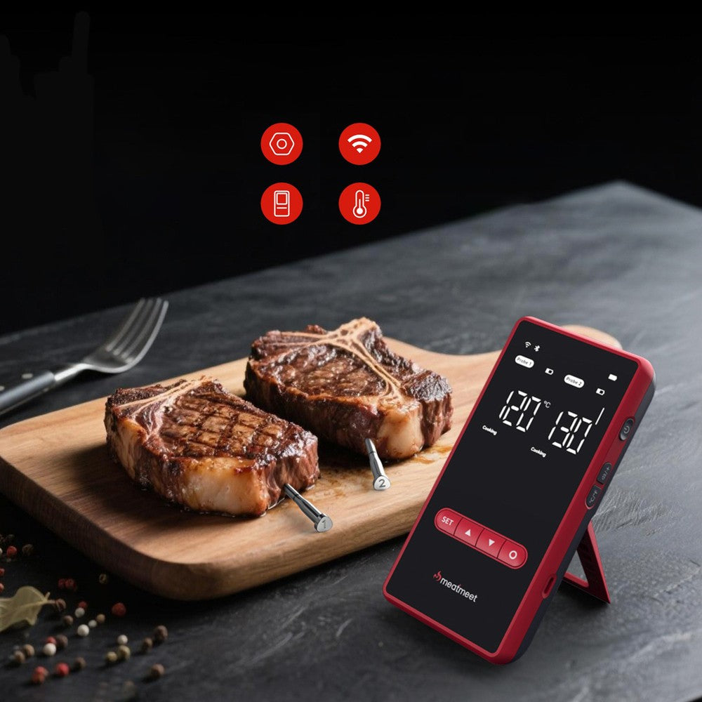 Θερμόμετρο Κουζίνας Metapen Meatmeet X Pro Bluetooth/WiFi App Μαύρο 11,5x17,3x3,7cm 2τεμ | www.mantemi.gr