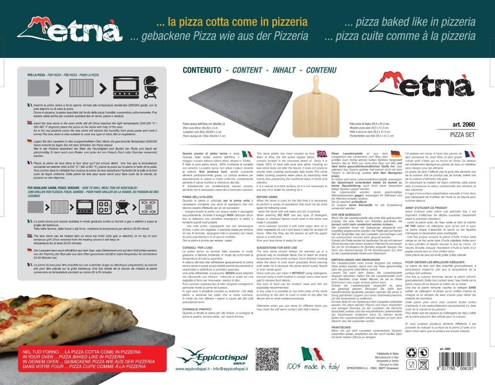 Πέτρα Ψησίματος Πίτσας με Φτυάρι Eppicotispai 38x30cm | www.mantemi.gr