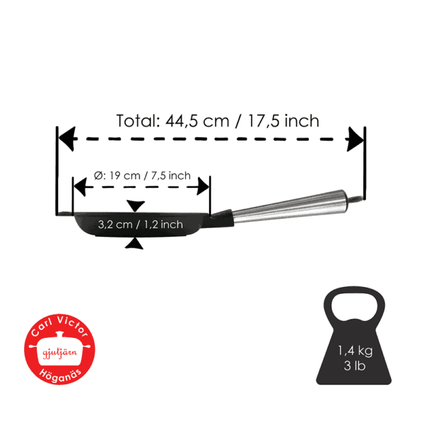 Μαντεμένιο τηγάνι Carl Victor 18cm με inox χερούλι | www.mantemi.gr